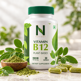 Nuviora Plant-Based Vitamin B12 Capsules – Energy & Metabolism Support | 60 Capsules